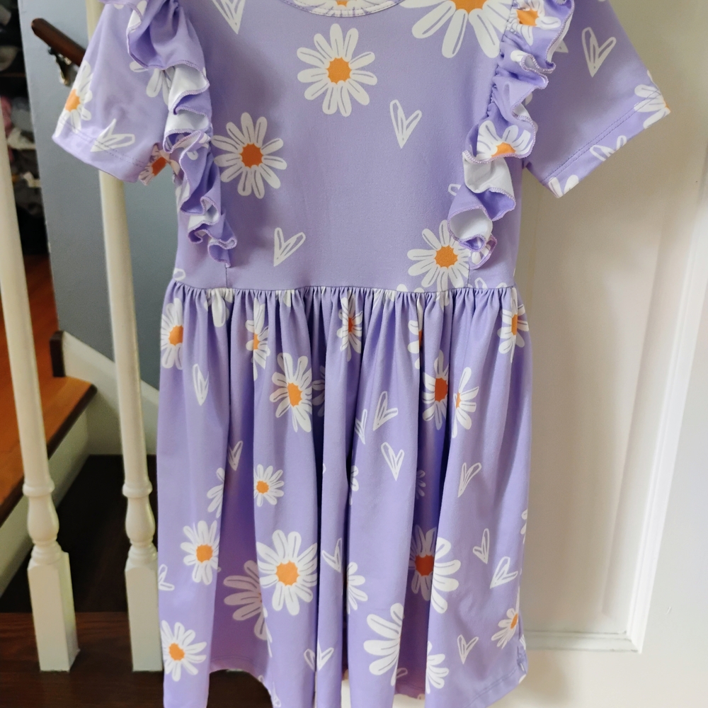 Purple Floral Kids Dress